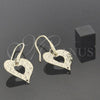 Oro Laminado Dangle Earring, Gold Filled Style Heart Design, Golden Finish, 02.63.1158