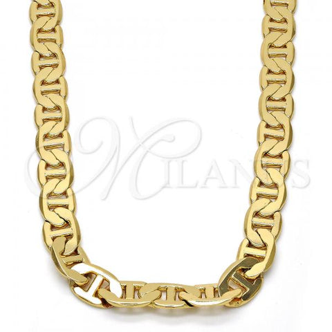 Gold Tone Basic Necklace, Mariner Design, Polished, Golden Finish, 04.242.0034.28GT