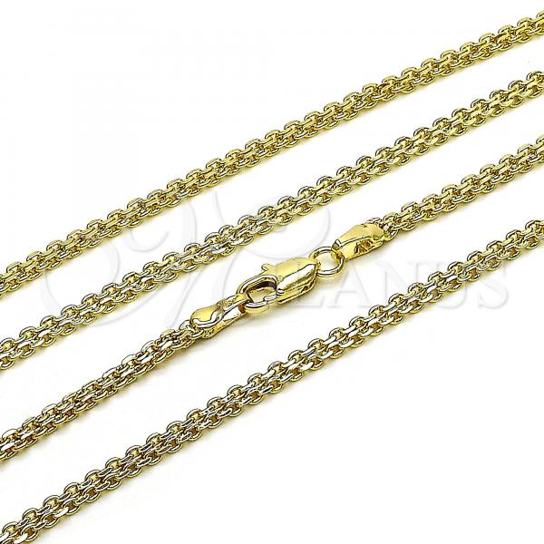 Oro Laminado Basic Necklace, Gold Filled Style Bismark Design, Polished, Golden Finish, 04.213.0262.24