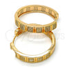 Oro Laminado Huggie Hoop, Gold Filled Style with White Micro Pave, Polished, Golden Finish, 02.213.0009.30