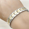 Stainless Steel Solid Bracelet, Polished, Two Tone, 03.114.0275.4.08