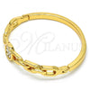 Oro Laminado Individual Bangle, Gold Filled Style with White Crystal, Polished, Golden Finish, 07.252.0058.04 (04 MM Thickness, Size 4 - 2.25 Diameter)