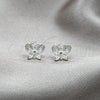 Sterling Silver Stud Earring, Butterfly Design, Polished, Silver Finish, 02.409.0036