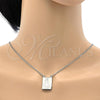 Stainless Steel Pendant Necklace, San Judas and Rolo Design, Polished, Steel Finish, 04.223.0003.20