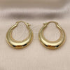 Oro Laminado Medium Hoop, Gold Filled Style Hollow Design, Polished, Golden Finish, 02.163.0174.35