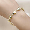Oro Laminado Fancy Bracelet, Gold Filled Style Heart and Hollow Design, Polished, Golden Finish, 03.213.0340.07
