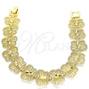 Oro Laminado Fancy Bracelet, Gold Filled Style Butterfly Design, Diamond Cutting Finish, Golden Finish, 03.100.0060.08
