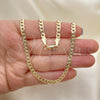 Oro Laminado Basic Necklace, Gold Filled Style Curb Design, Polished, Golden Finish, 04.213.0139.26