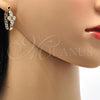 Oro Laminado Small Hoop, Gold Filled Style with White Cubic Zirconia, Polished, Golden Finish, 02.196.0022.15