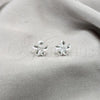 Sterling Silver Stud Earring, Flower Design, Polished, Silver Finish, 02.409.0029