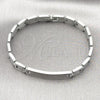 Stainless Steel Solid Bracelet, Cross Design, Polished, Steel Finish, 03.114.0412.08