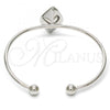 Rhodium Plated Individual Bangle, with Fern Green Swarovski Crystals, Polished, Rhodium Finish, 07.239.0006.5