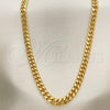 Oro Laminado Basic Necklace, Gold Filled Style Miami Cuban Design, Polished, Golden Finish, 5.223.012.20