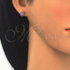 Sterling Silver Stud Earring, with Crystal, Rhodium Finish, 02.332.0042