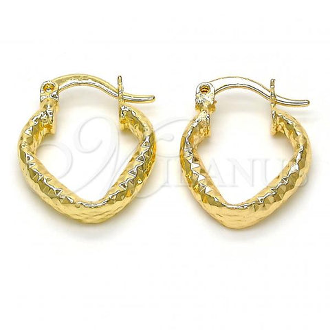 Oro Laminado Small Hoop, Gold Filled Style Diamond Cutting Finish, Golden Finish, 02.170.0157.15