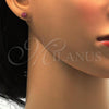Stainless Steel Stud Earring, Ball Design, with Ruby Crystal, Polished, Golden Finish, 02.271.0010.1