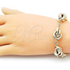 Oro Laminado Fancy Bracelet, Gold Filled Style Love Knot and Hollow Design, Polished, Golden Finish, 03.415.0025.08