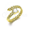 Oro Laminado Multi Stone Ring, Gold Filled Style with White Cubic Zirconia, Polished, Golden Finish, 01.213.0018.2