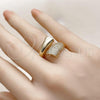 Oro Laminado Multi Stone Ring, Gold Filled Style with White Micro Pave, Polished, Golden Finish, 01.283.0051