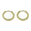 Oro Laminado Huggie Hoop, Gold Filled Style Polished, Golden Finish, 02.213.0785.16