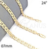 Oro Laminado Basic Necklace, Gold Filled Style Mariner Design, Polished, Golden Finish, 04.213.0188.24