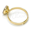 Oro Laminado Multi Stone Ring, Gold Filled Style with Aurore Boreale Swarovski Crystals, Polished, Golden Finish, 01.239.0009.9 (One size fits all)