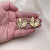 Oro Laminado Stud Earring, Gold Filled Style Polished, Golden Finish, 02.163.0219