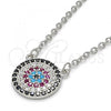 Sterling Silver Pendant Necklace, with Rhodolite Micro Pave, Polished, Rhodium Finish, 04.336.0070.16