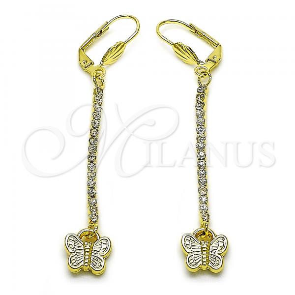 Oro Laminado Long Earring, Gold Filled Style Bird Design, with  Cubic Zirconia, Golden Finish, 5.067.014