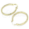 Oro Laminado Medium Hoop, Gold Filled Style Diamond Cutting Finish, Golden Finish, 02.213.0238.30