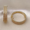 Oro Laminado Huggie Hoop, Gold Filled Style with White Cubic Zirconia, Polished, Golden Finish, 02.204.0021.35