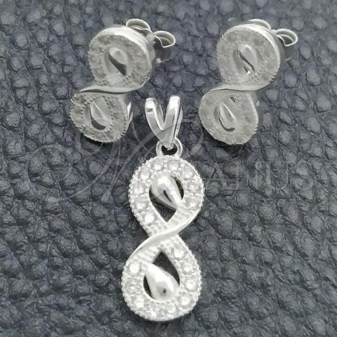 Sterling Silver Earring and Pendant Adult Set, Polished, Silver Finish, 10.398.0008