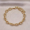 Oro Laminado Fancy Bracelet, Gold Filled Style Polished, Golden Finish, 03.415.0004.07