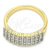 Oro Laminado Multi Stone Ring, Gold Filled Style with White Cubic Zirconia, Polished, Two Tone, 01.210.0067.07 (Size 7)