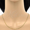 Oro Laminado Basic Necklace, Gold Filled Style Figaro Design, Polished, Golden Finish, 5.222.019.22