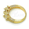 Oro Laminado Multi Stone Ring, Gold Filled Style with White Cubic Zirconia, Polished, Golden Finish, 01.284.0017.08 (Size 8)