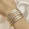 Gold Plated Dozen Bangle, Diamond Cutting Finish, Tricolor, 5.264.002.05 (06 MM Thickness, Size 5 - 2.50 Diameter)