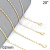 Oro Laminado Basic Necklace, Gold Filled Style Polished, Golden Finish, 04.213.0004.20