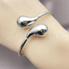 Rhodium Plated Individual Bangle, Teardrop and Hollow Design, Polished, Rhodium Finish, 07.60.0004.1