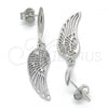 Sterling Silver Long Earring, Polished, Rhodium Finish, 02.337.0001