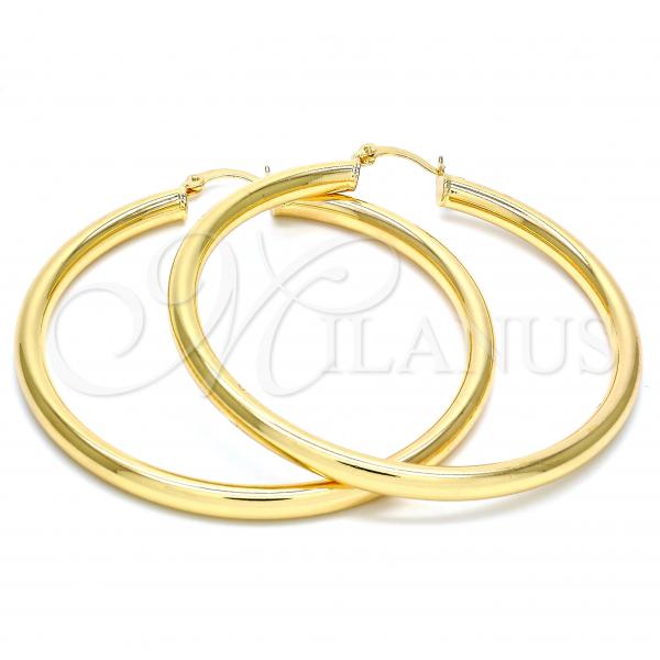 Oro Laminado Large Hoop, Gold Filled Style Hollow Design, Polished, Golden Finish, 5.136.002.60