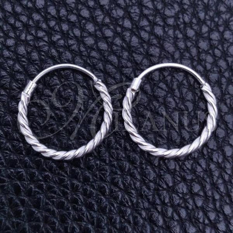 Sterling Silver Small Hoop, Diamond Cutting Finish, Silver Finish, 02.401.0026.12