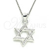 Sterling Silver Fancy Pendant, Star of David Design, Polished,, 05.398.0039