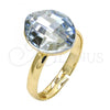 Oro Laminado Multi Stone Ring, Gold Filled Style with Blue Shade Swarovski Crystals, Polished, Golden Finish, 01.239.0008.10 (One size fits all)