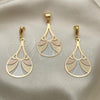 Oro Laminado Earring and Pendant Adult Set, Gold Filled Style Tricolor, 5.044.004