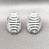 Rhodium Plated Stud Earring, Hollow Design, Polished, Rhodium Finish, 02.411.0039.1