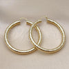 Oro Laminado Large Hoop, Gold Filled Style Hollow Design, Diamond Cutting Finish, Golden Finish, 02.213.0313.50