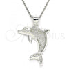 Sterling Silver Fancy Pendant, Dolphin Design, Polished,, 05.398.0049