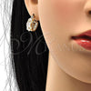 Oro Laminado Small Hoop, Gold Filled Style with White Cubic Zirconia, Polished, Golden Finish, 02.97.0101.15