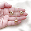 Oro Laminado Earring and Pendant Adult Set, Gold Filled Style Love Knot Design, Polished, Golden Finish, 10.63.0515